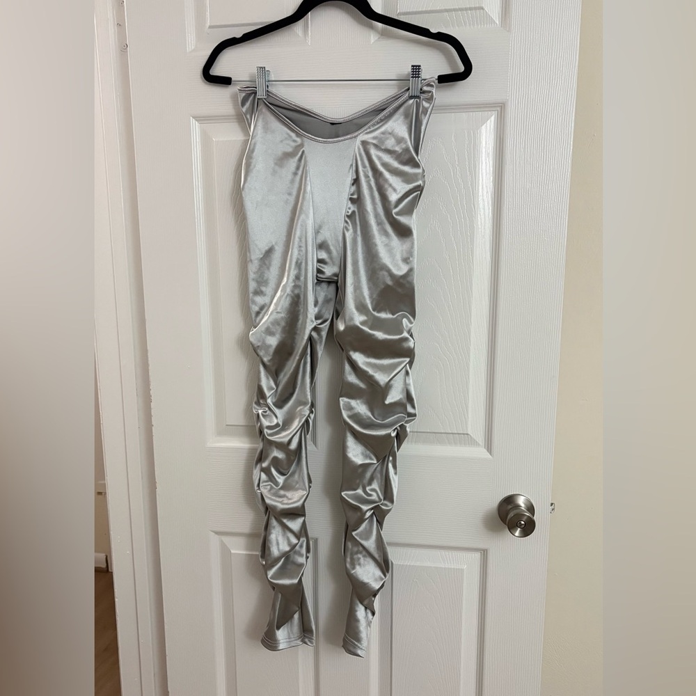 SHEIN Silver Ruched Pants